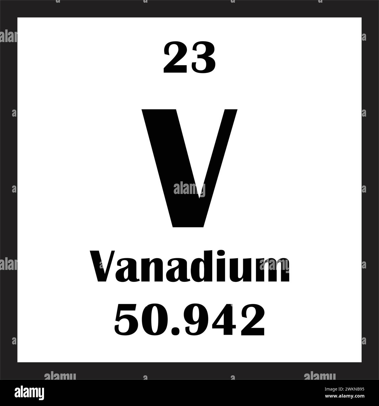 Conception d'illustration vectorielle d'icône d'élément chimique de vanadium Illustration de Vecteur