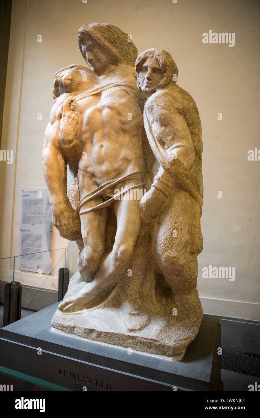 « Pieta », un autre chef-d'œuvre de Michel-Ange à l'Accademia de Florence, en Italie. Banque D'Images