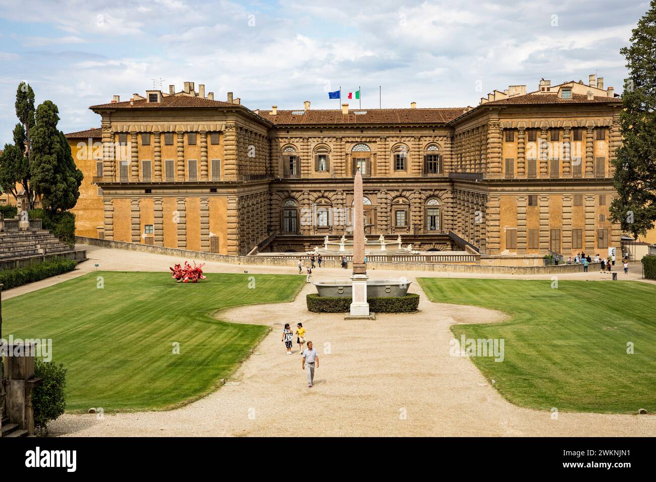 Le jardin Boboli, un parc derrière le Palais Pitti, offre une belle promenade dans les jardins Renaissance remplis de statuaires et avec vue sur Banque D'Images