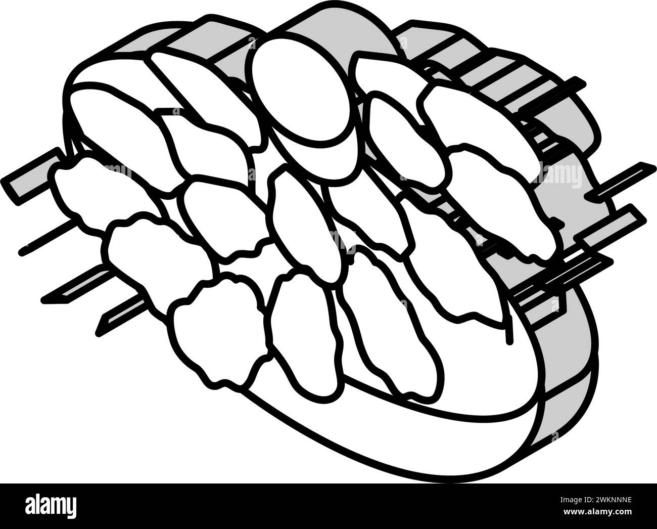 lentille kofte cuisine turque illustration vectorielle d'icône isométrique Illustration de Vecteur