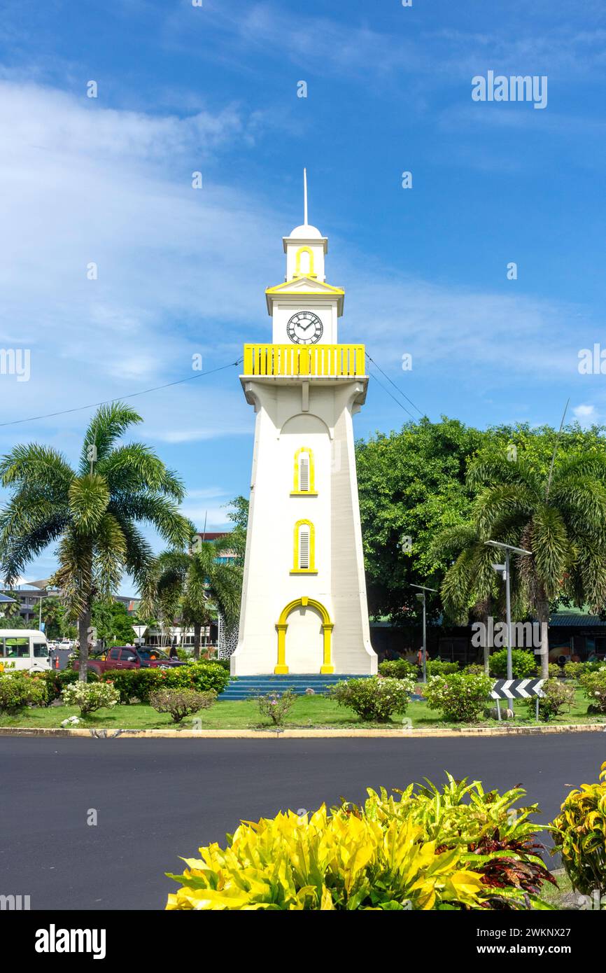 Apia Town Clock Tower, Town Centre, Beach Road, Apia, Île d'Upolu, Samoa Banque D'Images