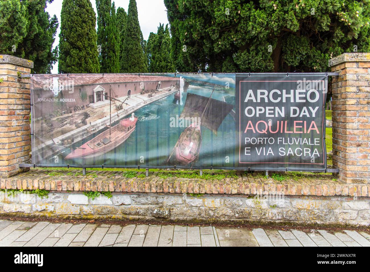 Port intérieur, l'une des installations portuaires romaines les mieux préservées, site du patrimoine mondial de l'UNESCO, ville importante dans l'Empire romain, Aquilée, Frioul Banque D'Images