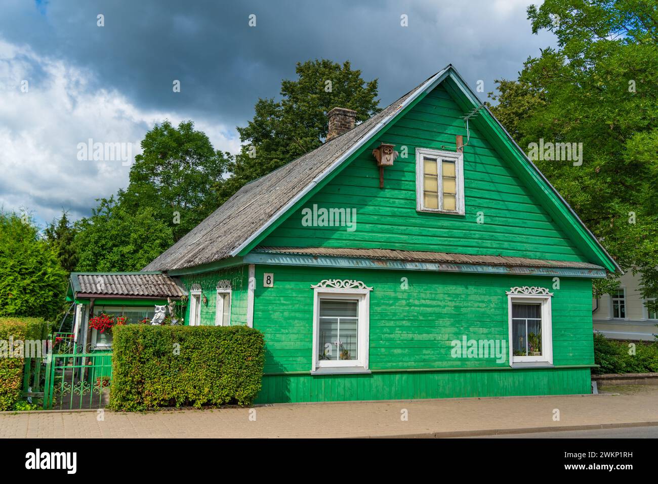 Une maison traditionnelle à Trakai, Lituanie Banque D'Images