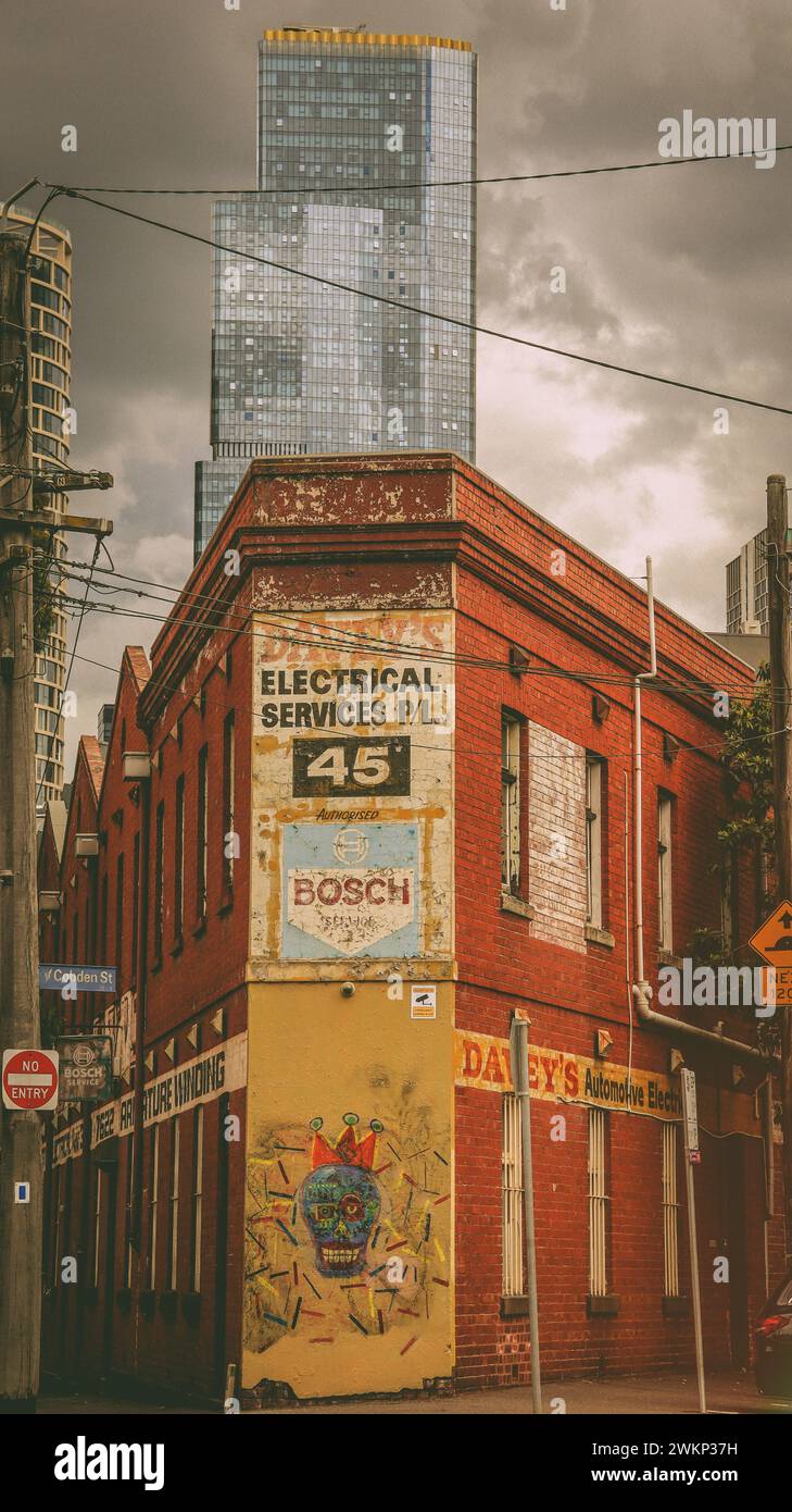 Vues depuis Melbourne, la magnifique capitale du Victoria. Mouvement non-stop, beaux paysages et bâtiments gratte-ciel. Banque D'Images