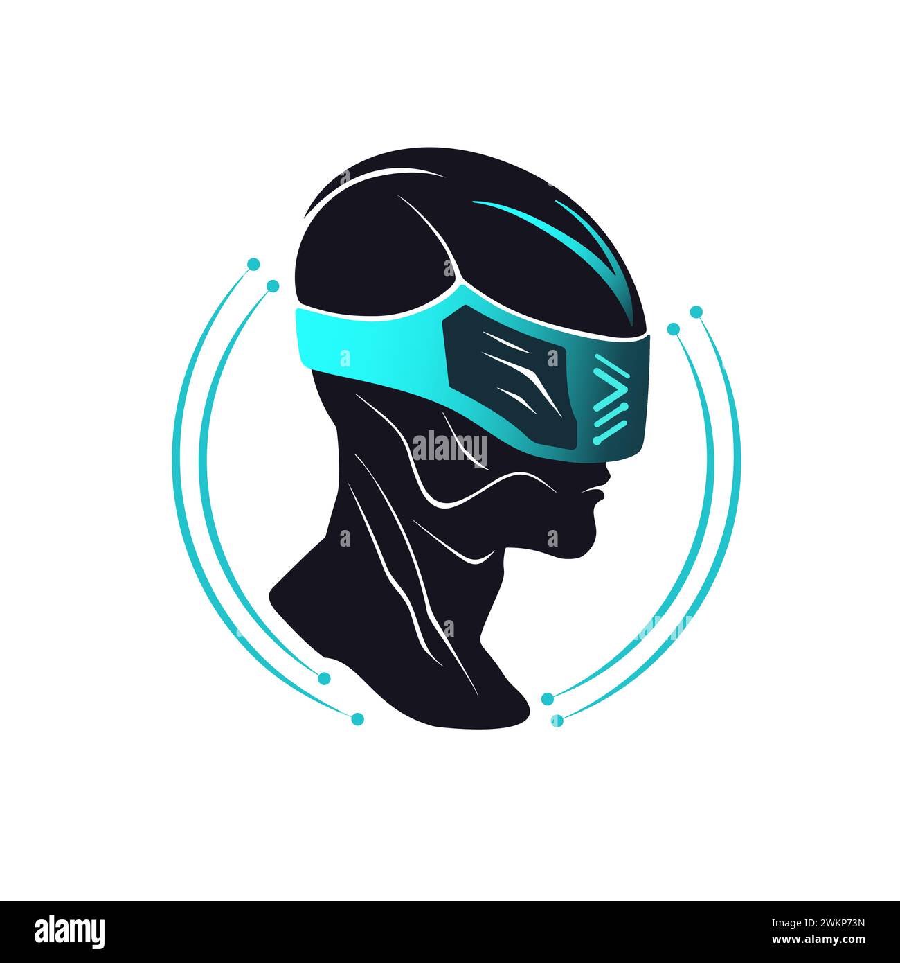 Conception de logo de casque de réalité virtuelle. Illustration vectorielle Illustration de Vecteur