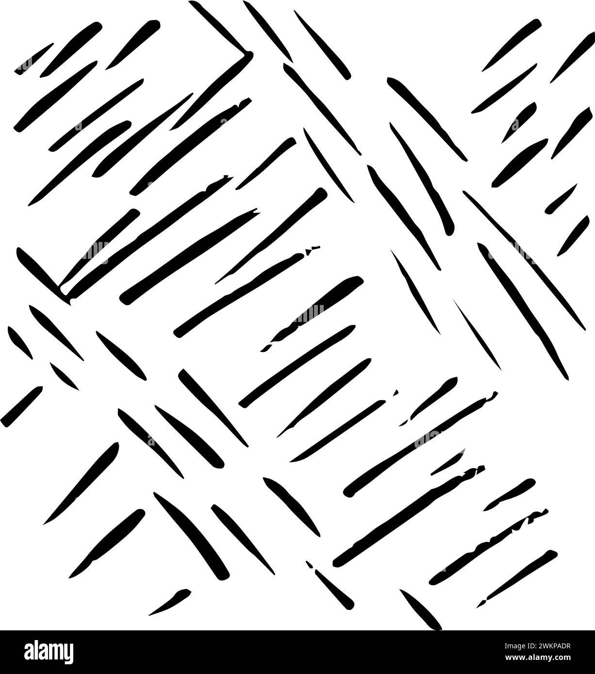 Coups courts dans différentes directions. Fond abstrait monochrome. Illustration vectorielle isolée sur fond blanc. Illustration de Vecteur