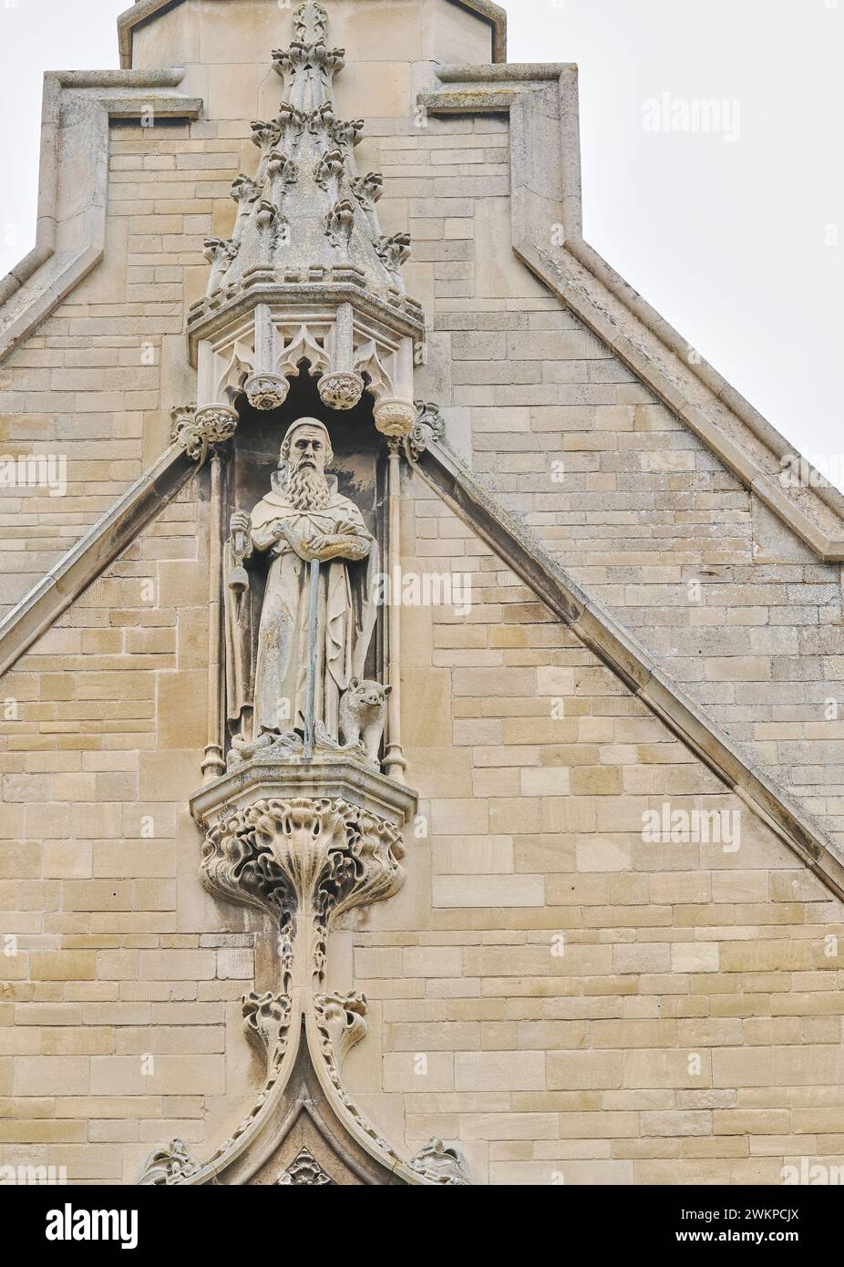 Statue du fondateur, William Laxton, devant le bâtiment du directeur à Oundle - Angleterre - public (i.e. privé) 11-18 pension mixte et journée Banque D'Images