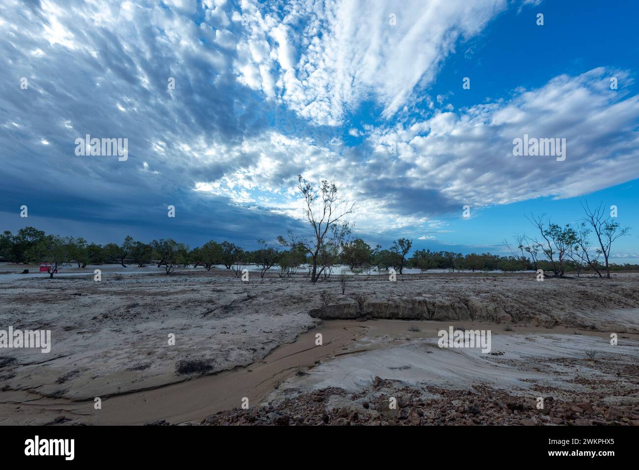 Cooper Creek en crue dans l'Outback australien, Innamincka, Queensland, Queensland, Queensland, Australie Banque D'Images