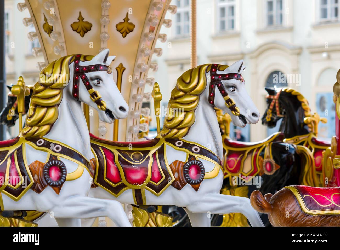Merry go round chevaux Banque D'Images