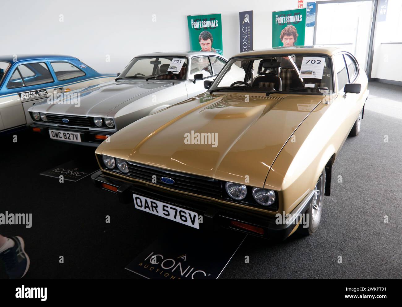 Les professionnels 1980, Ford Capri 3,0 S - tel que conduit par Doyle, en vente dans l'emblématique vente aux enchères, au Silverstone Festival 2023 Banque D'Images