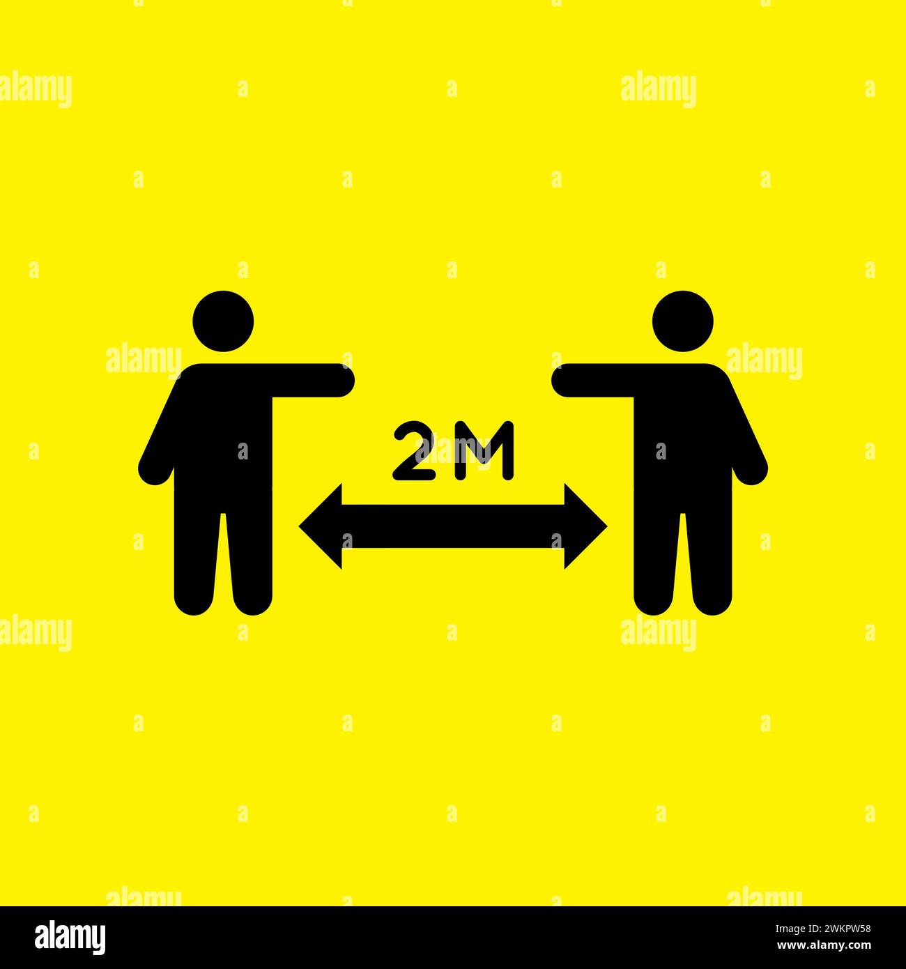 Distanciation sociale Gardez votre distance icône 2 M. Illustration de Vecteur