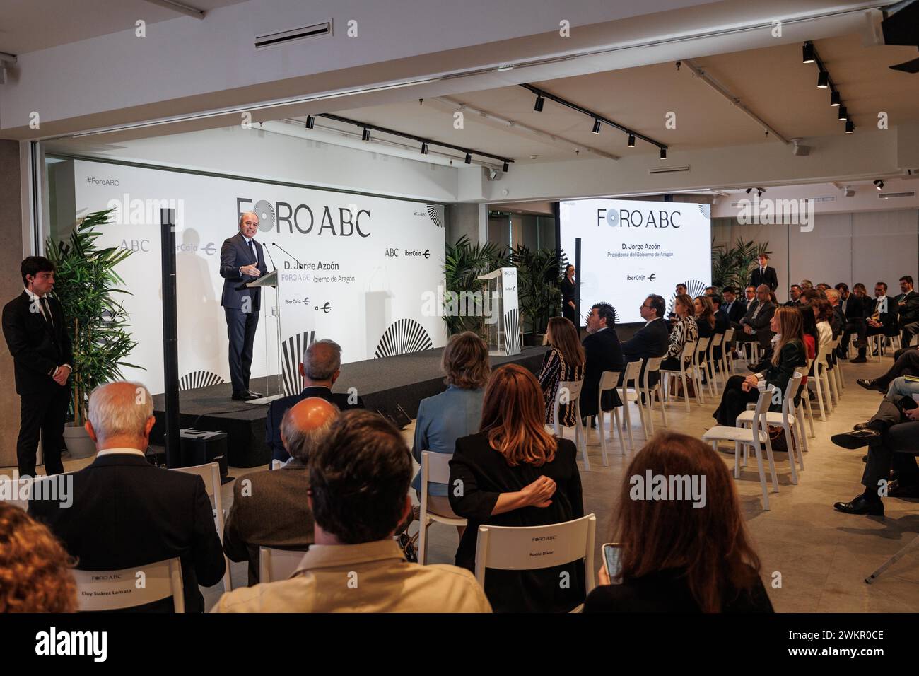 Madrid, 12/04/2023. ABC Forum avec le président de Aragón, Jorge Azcón. Photo : Tania Sieira. Archdc. Crédit : album / Archivo ABC / Tania Sieira Banque D'Images Madrid, 12/04/2023. ABC Forum avec le président de Aragón, Jorge Azcón. Photo : Tania Sieira. Archdc. Crédit : album / Archivo ABC / Tania Sieira Banque D'Images