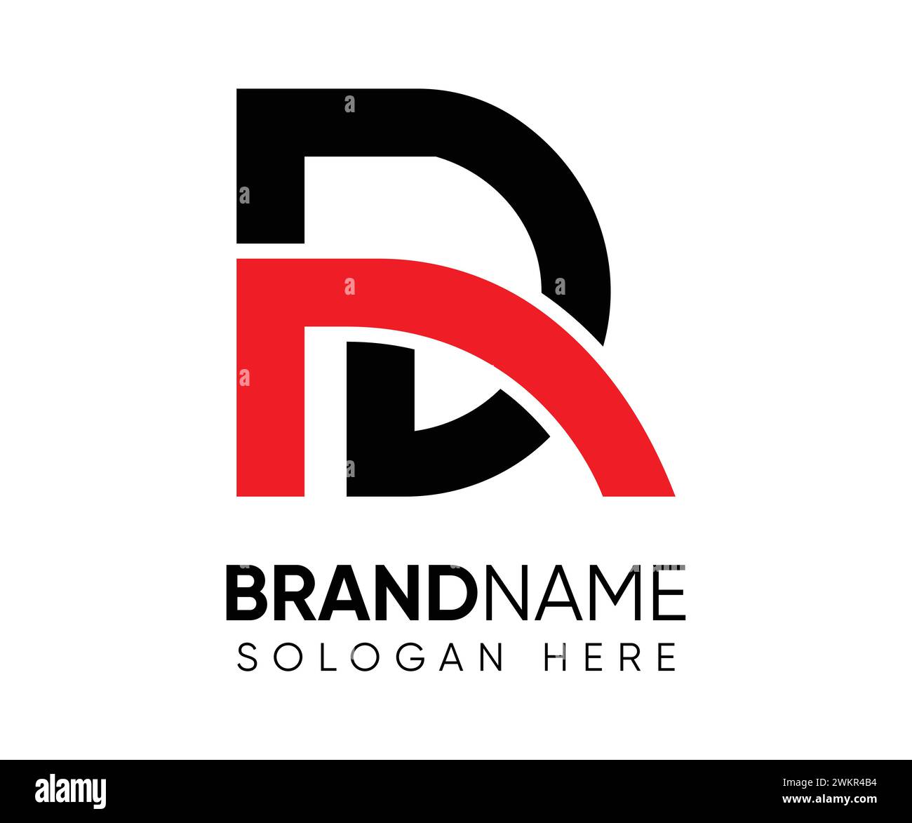 Modèle de vecteur de conception de logo d R Illustration de Vecteur