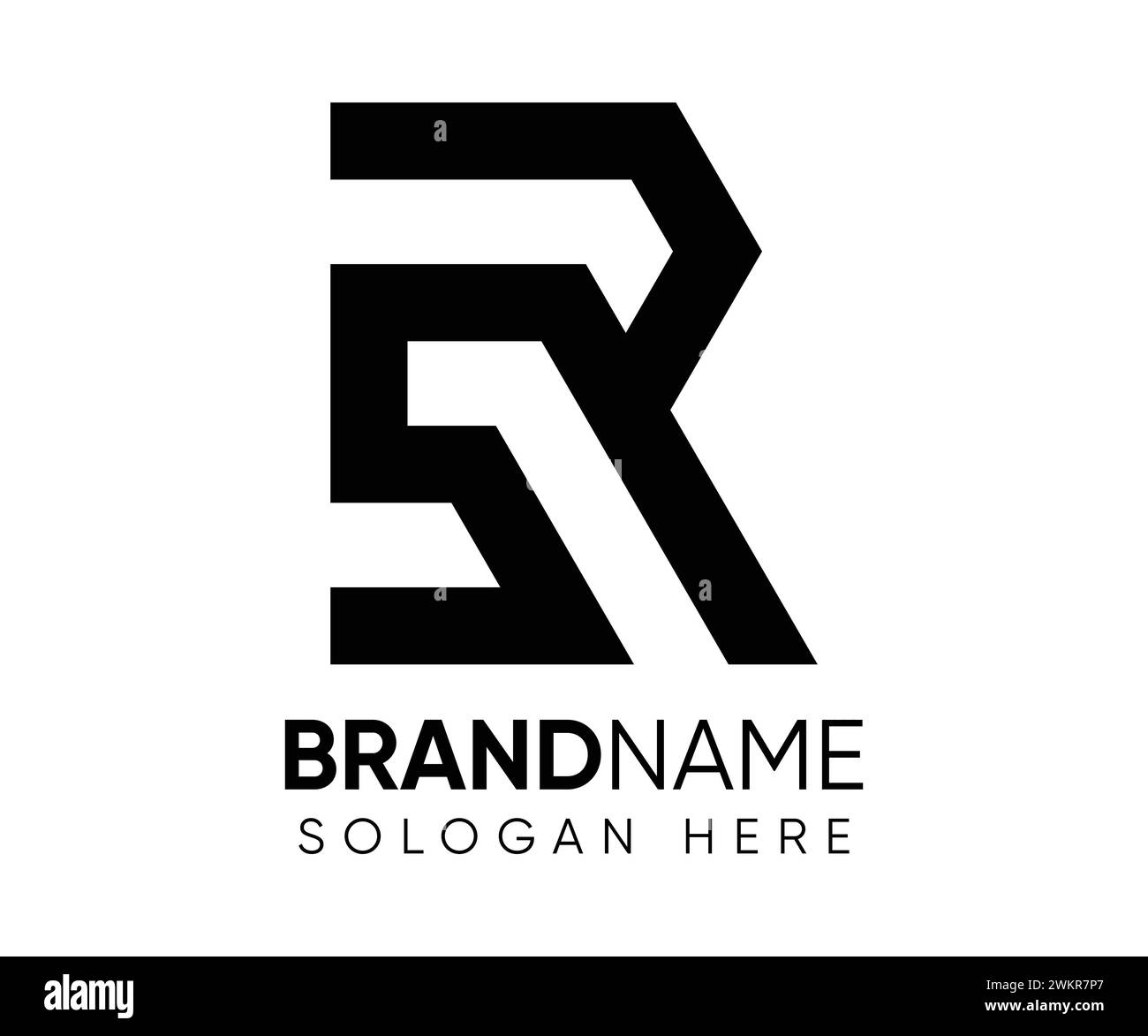 Modèle vectoriel de conception de logo R S. Illustration de Vecteur