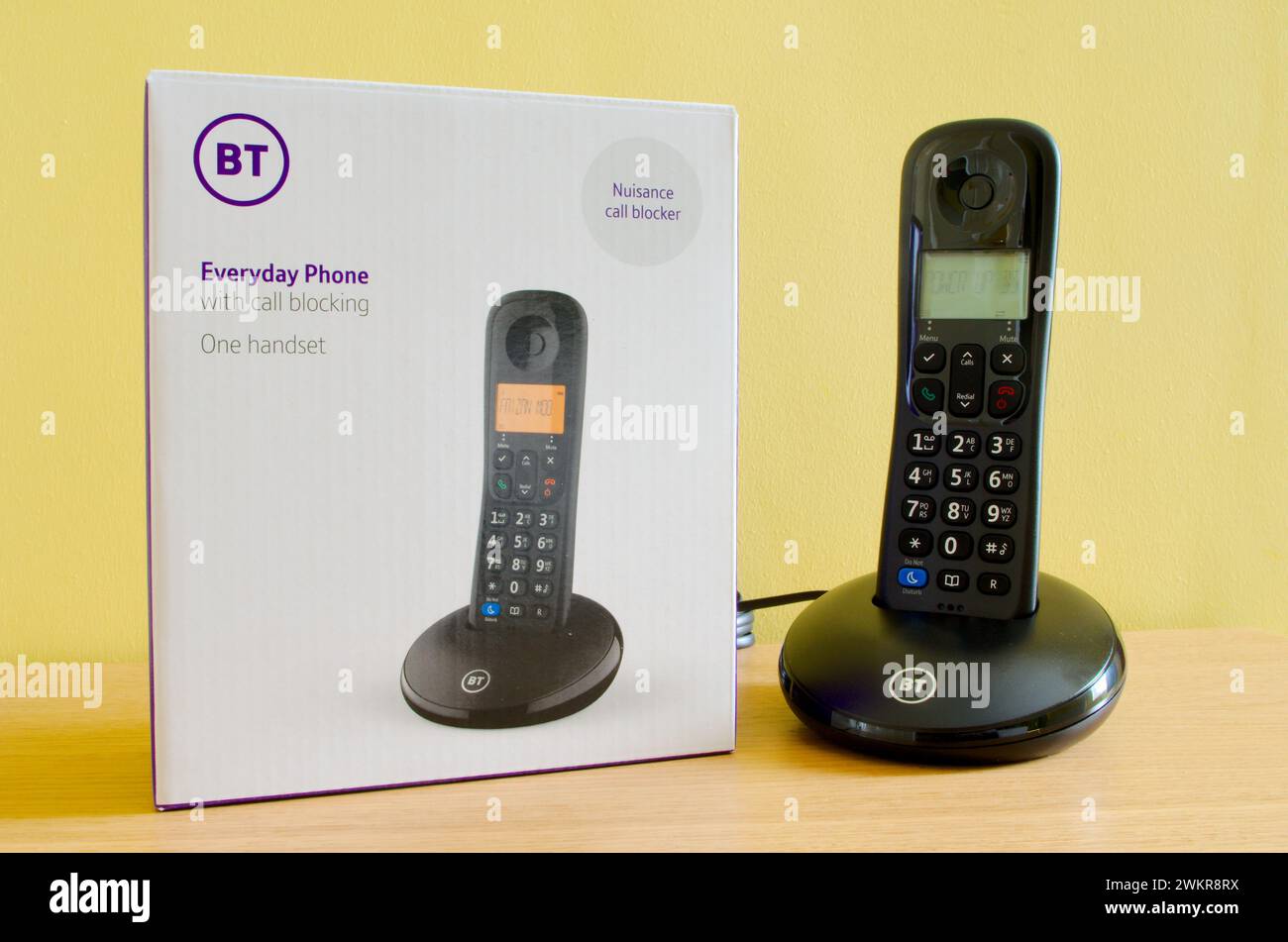 BT ou British Telecom Everyday Digital Cordless Phone avec blocage des appels, Royaume-Uni Banque D'Images