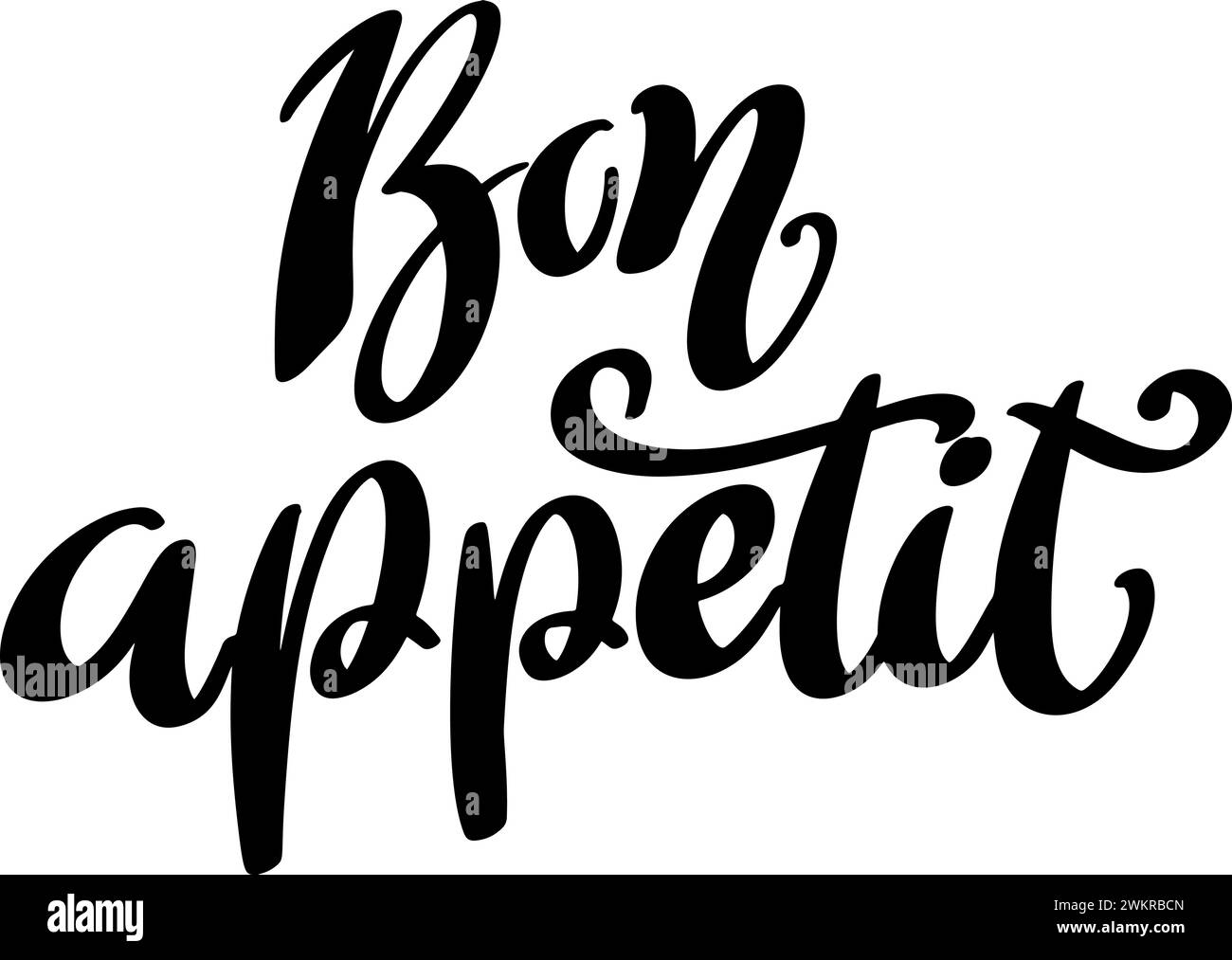 Bon appetit hand lettering Banque d'images détourées - Alamy