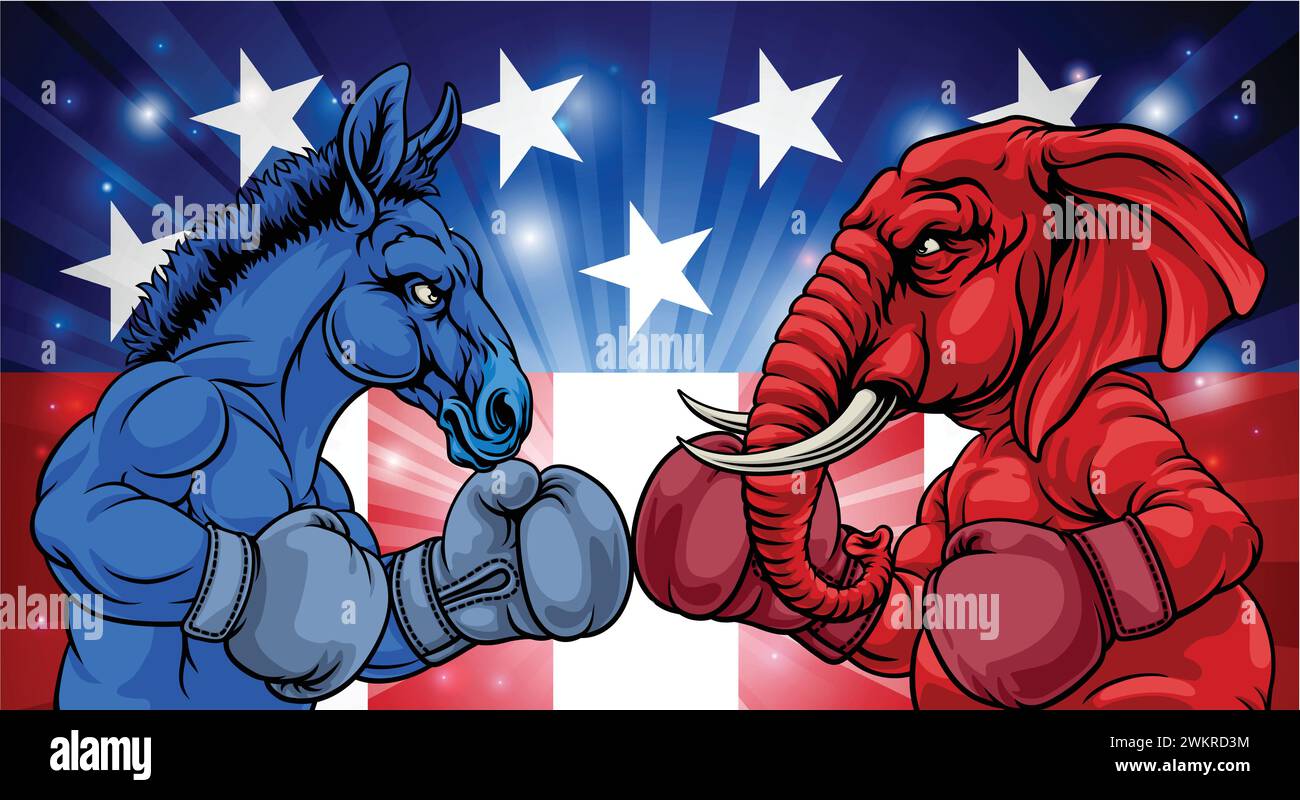 Parti électoral républicain démocrate politique Illustration de Vecteur