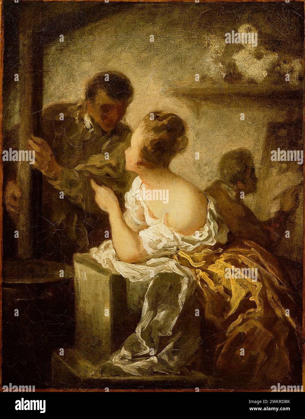 L'atelier ; Honoré Daumier (français, 1808 - 1879) ; vers 1870 ; huile sur toile; 40,6 × 31,8 cm (16 × 12 1/2 po) ; 85.PA.514 Banque D'Images