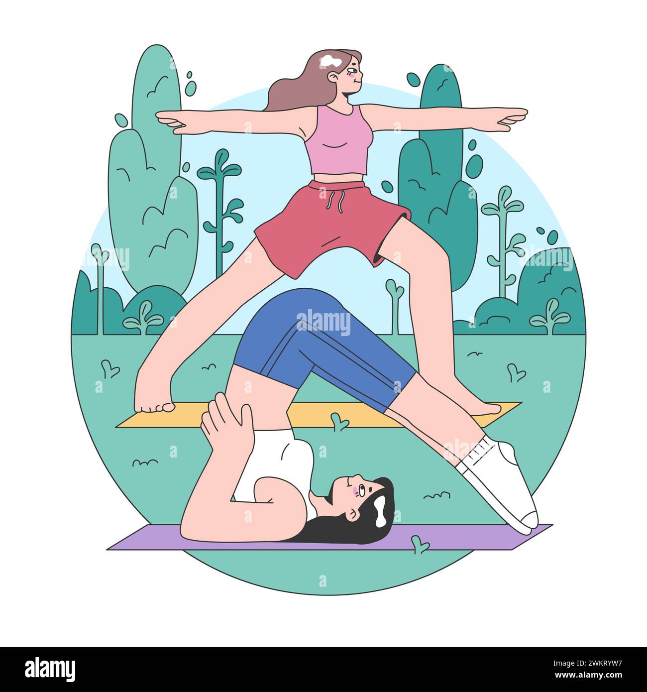 Idée de troisième place. Environnement social, séparé de la maison et du lieu de travail. Construction de la vie communautaire, interaction des personnes et zone de communication. Illustration vectorielle plate Illustration de Vecteur