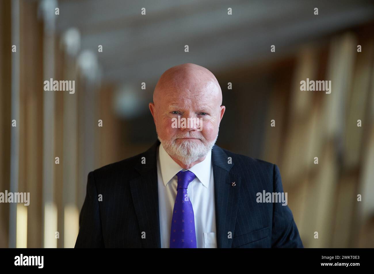 Édimbourg Écosse, Royaume-Uni 22 février 2024. Colin Beattie MSP au Parlement écossais. crédit sst/alamy live news Banque D'Images