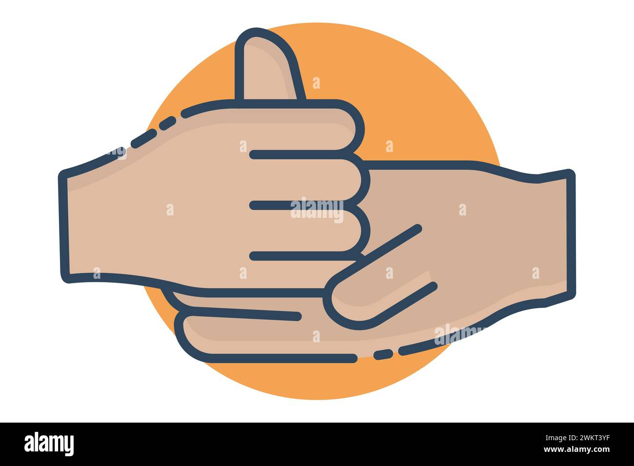 aide à la langue des signes. Symbole « aide » dans la langue des signes avec des mains diverses, offrant une assistance. style icône à ligne plate. illustration de l'élément Illustration de Vecteur