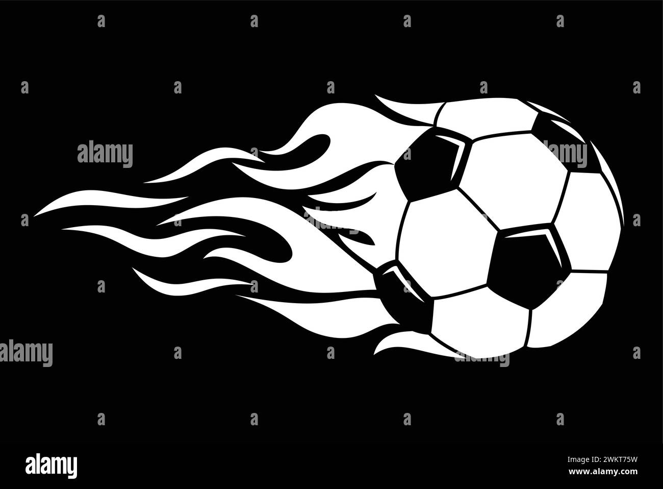 Icône de ballon de football de feu. Élément de conception de logo vectoriel Illustration de Vecteur