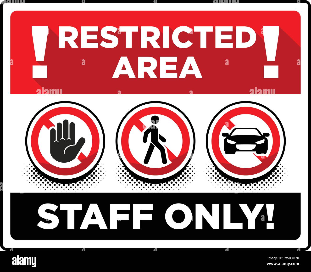 Zone restreinte, symbole personnel uniquement. Vecteur sur fond transparent Illustration de Vecteur