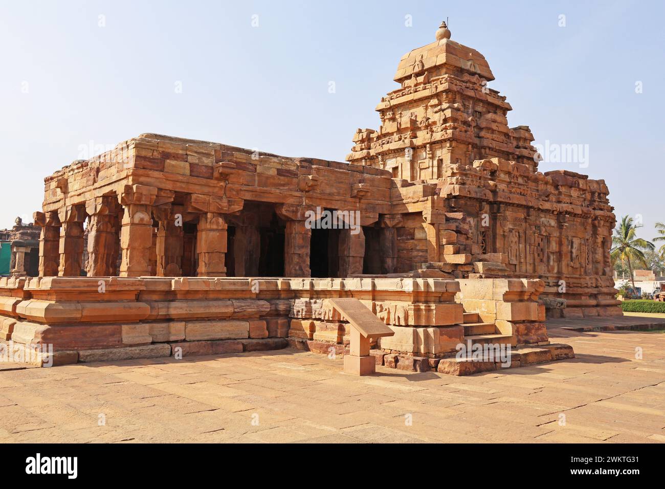 Temple de Sangameshwara, temples de Pattadakal, Badami, Karnataka, Inde Banque D'Images