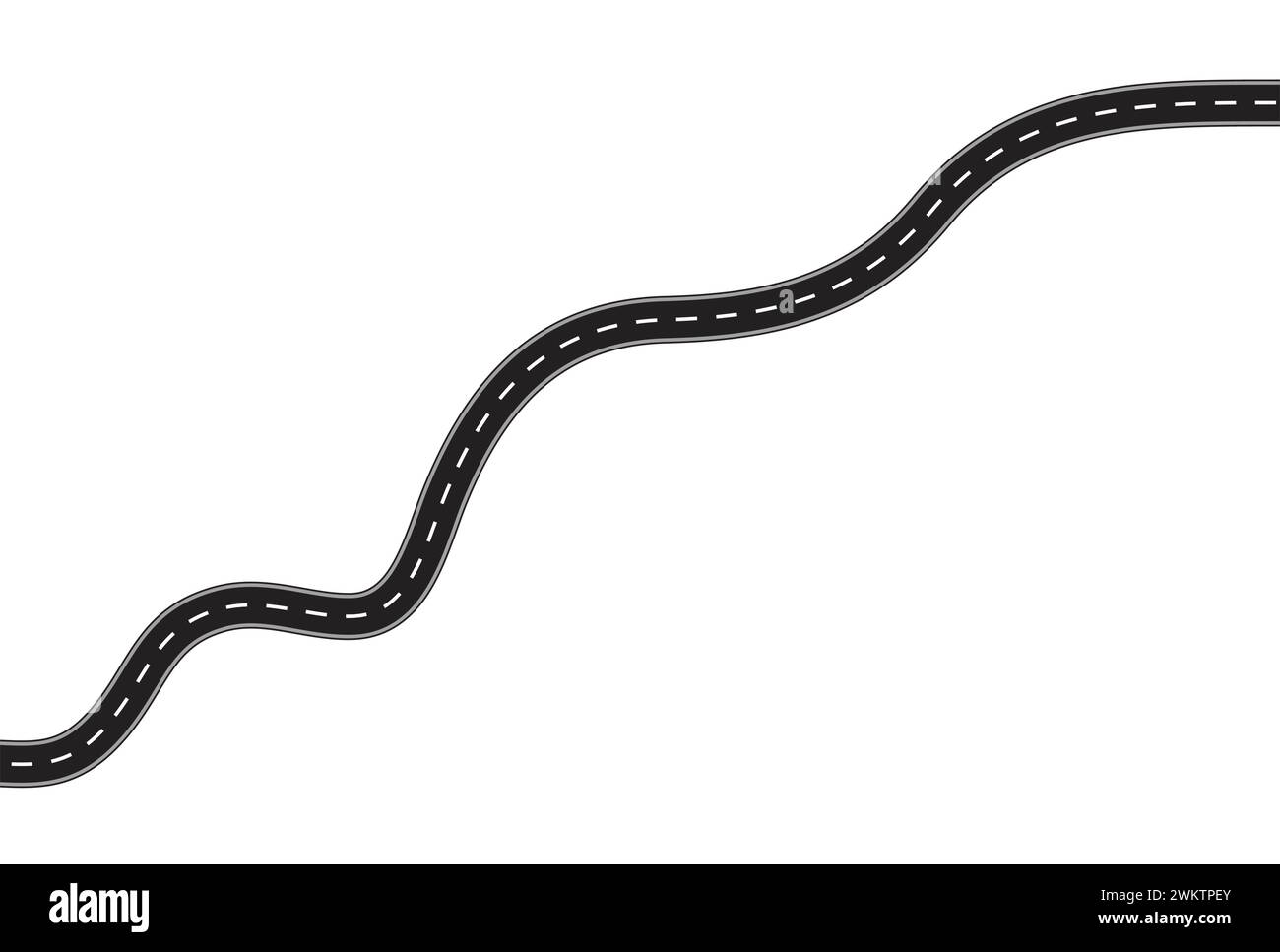 route sinueuse vectorielle avec des marques blanches. route courbe isolée sur fond blanc Illustration de Vecteur