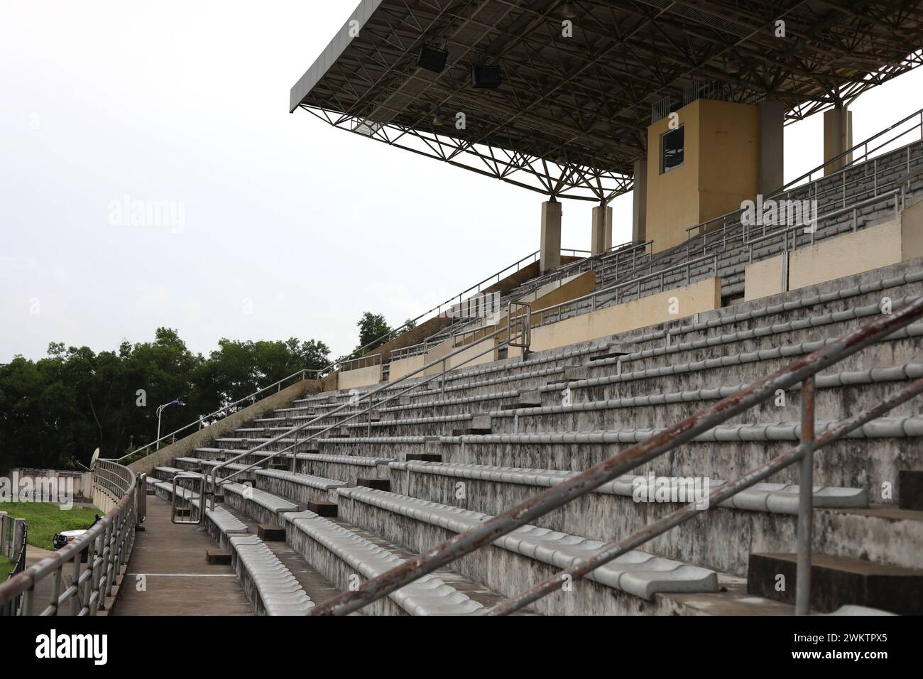 Vues générales du stade Bo à Bo, Sierra Leone, Afrique. Banque D'Images