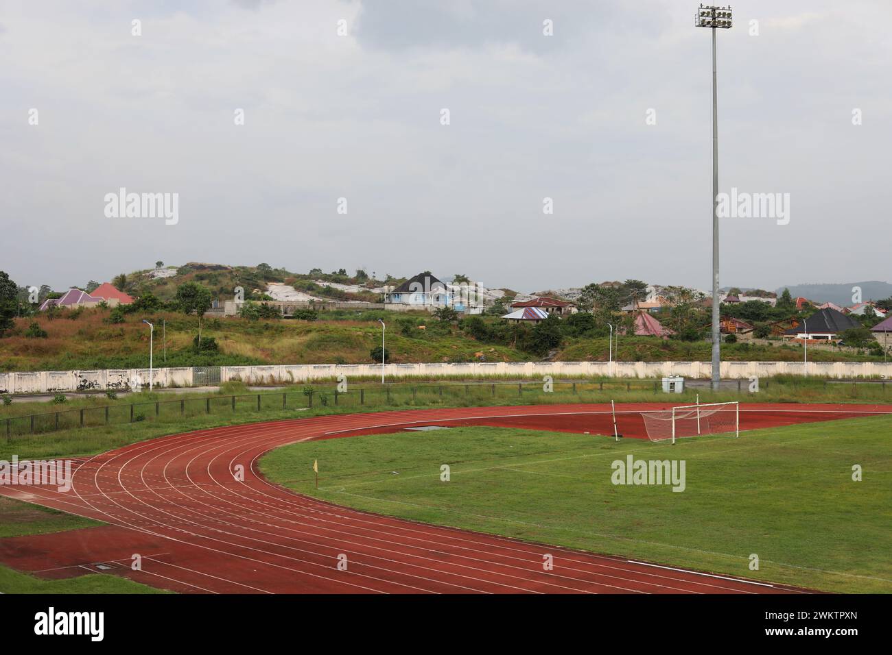 Vues générales du stade Bo à Bo, Sierra Leone, Afrique. Banque D'Images