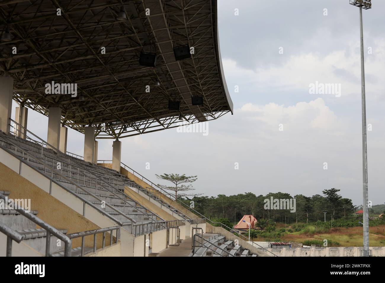 Vues générales du stade Bo à Bo, Sierra Leone, Afrique. Banque D'Images