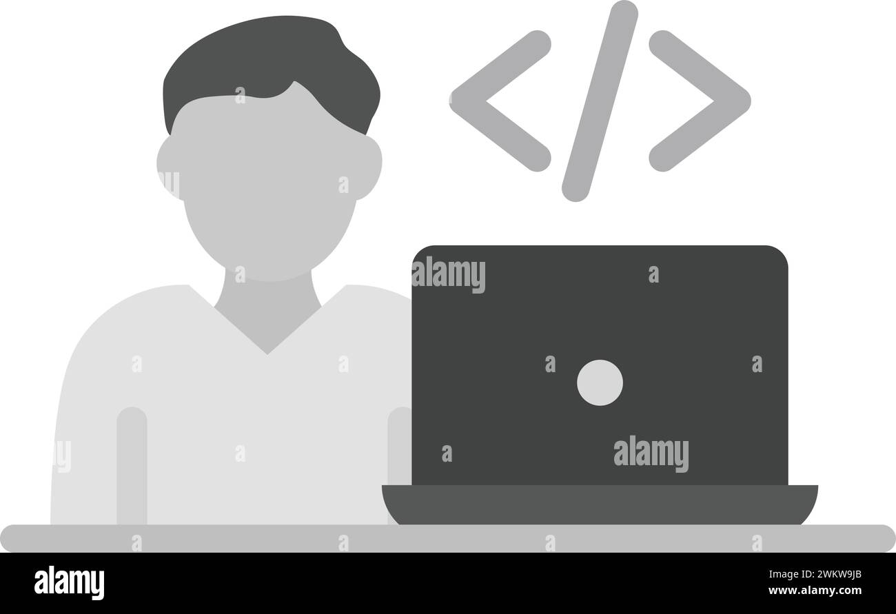 Image vectorielle de l'icône du développeur de logiciels. Illustration de Vecteur