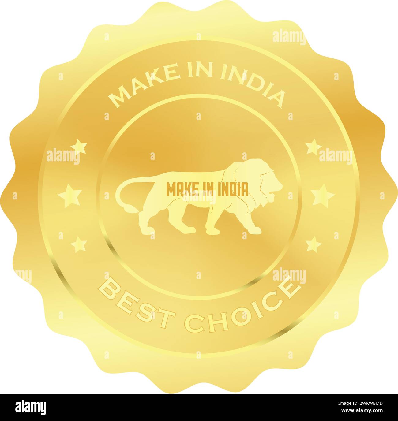 Faire en Inde Golden meilleur choix , faire en inde, meilleur choix, faire en Inde symbole de lion Illustration de Vecteur