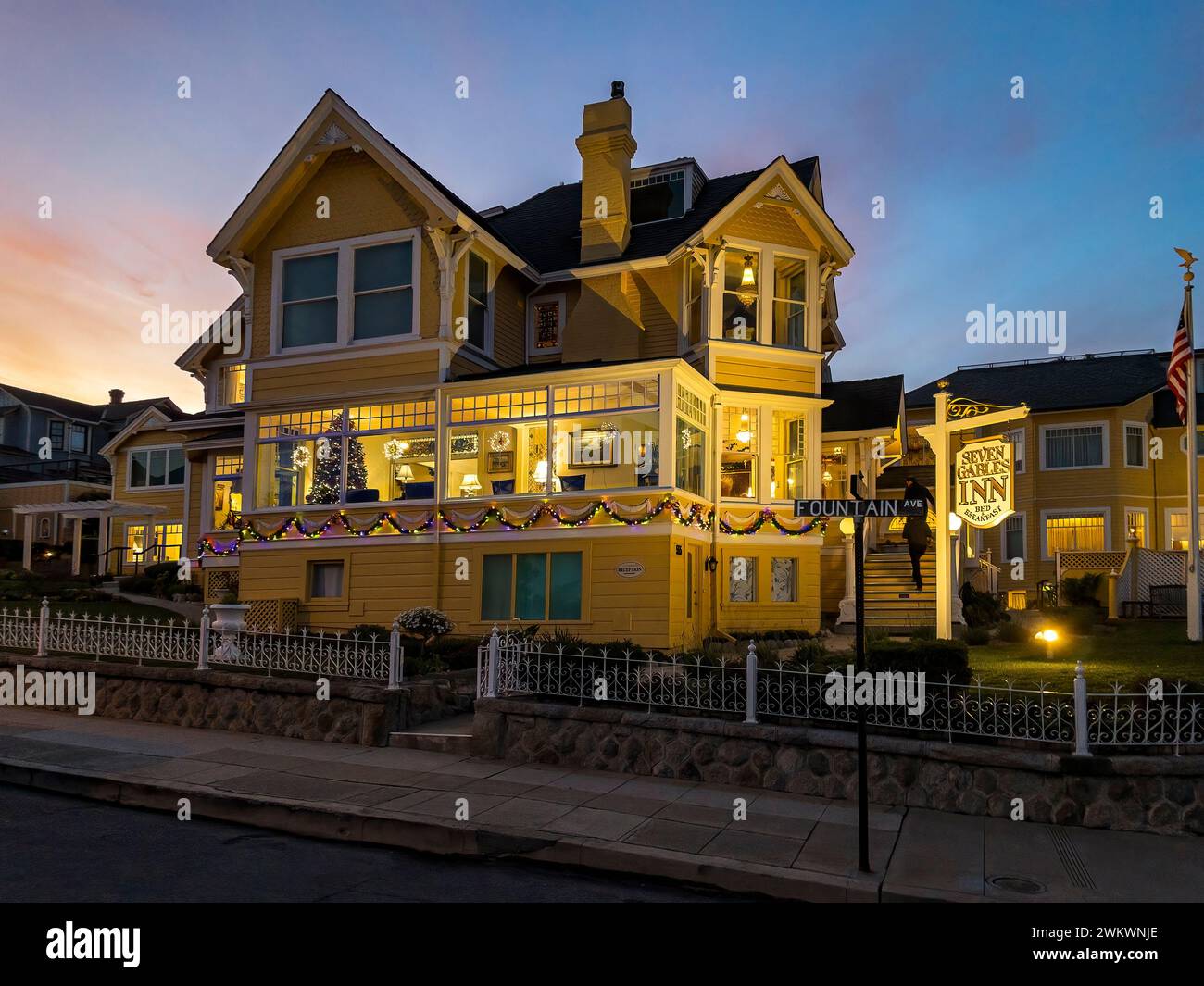 Seven Gabels Inn le long de Ocean View Blvd à Pacific Grove, Californie Banque D'Images