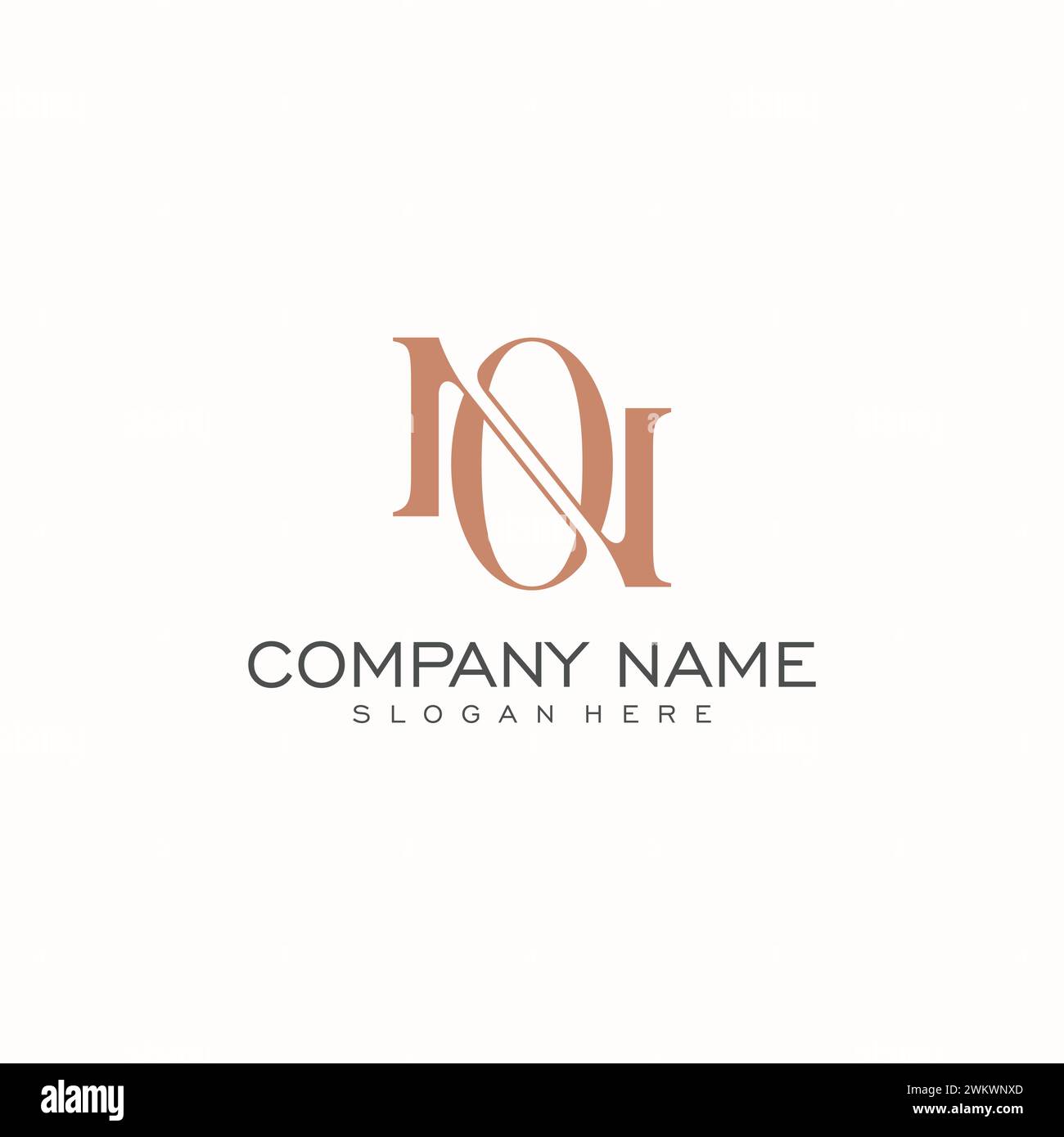 Initiale de luxe NON ou SUR LA conception de logo de lettre de texte monogramme. Illustration vectorielle Illustration de Vecteur