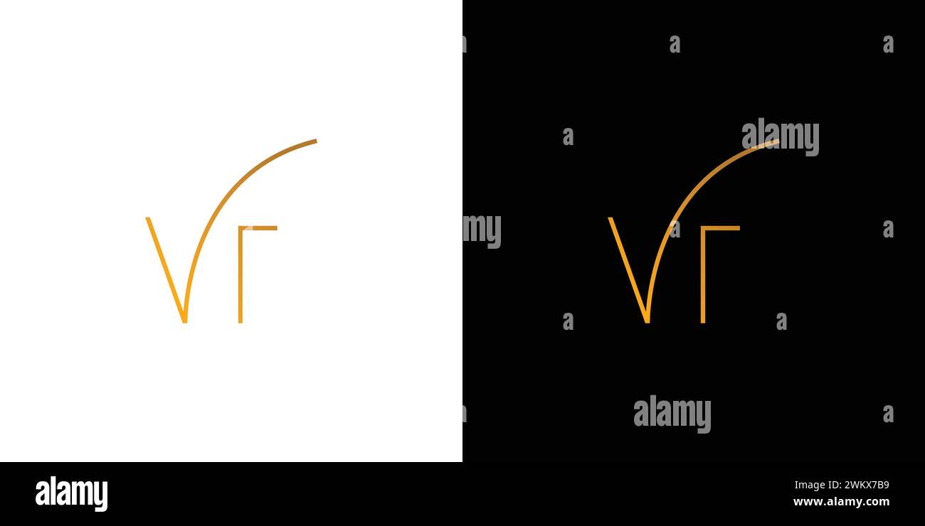 Design de logo lettre VF initiales moderne et unique Illustration de Vecteur