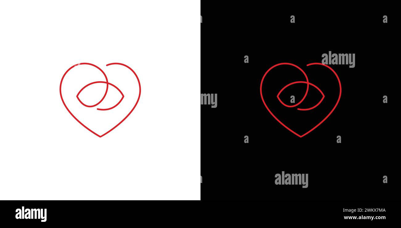 Conception de logo coeur simple et unique Illustration de Vecteur