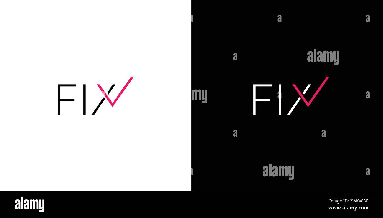 Design unique et moderne du logo Fix Illustration de Vecteur