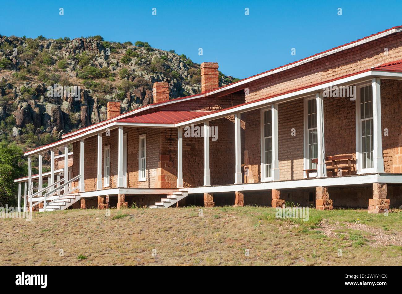 Terrain de forage de Fort Davis, site historique national de Fort Davis, fort historique de l'armée des États-Unis au Texas, États-Unis Banque D'Images