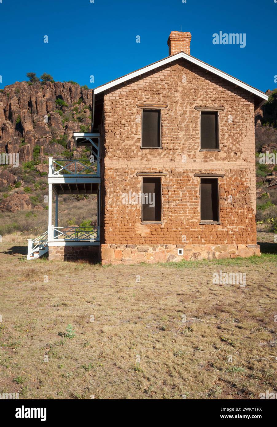 Terrain de forage de Fort Davis, site historique national de Fort Davis, fort historique de l'armée des États-Unis au Texas, États-Unis Banque D'Images
