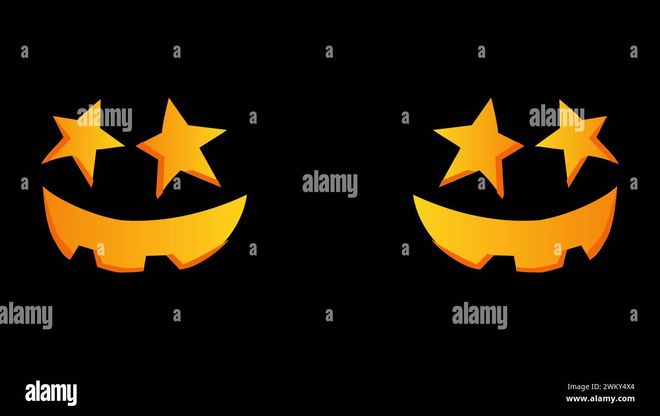 Art illustration arrière-plan concept de conception sans couture logo de symbole d'icône coloré de citrouille noire Illustration de Vecteur