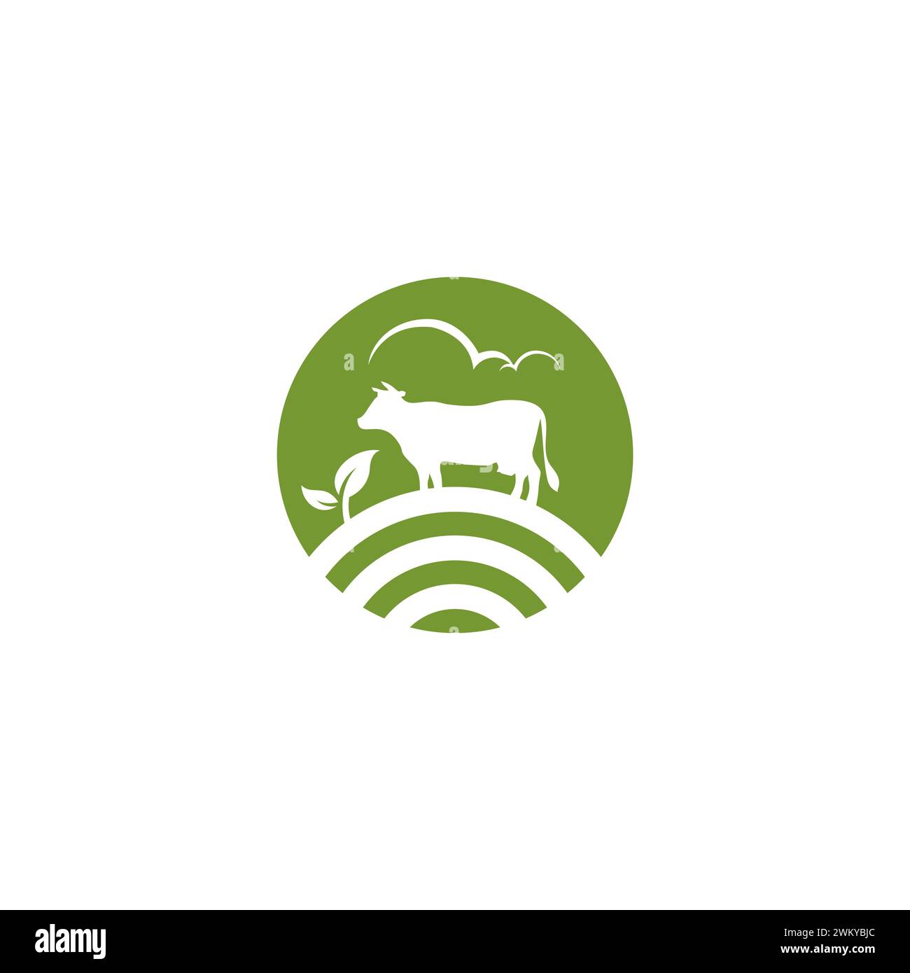 Logo Farm Cow. Logo Agriculture Illustration de Vecteur