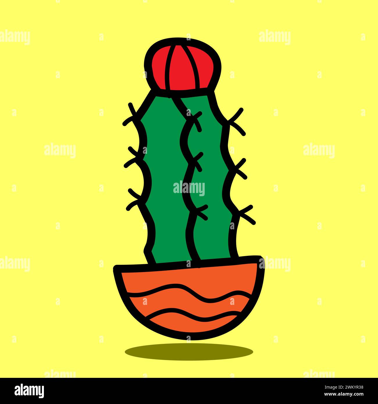 concept de conception d'illustration d'art de cactus Illustration de Vecteur
