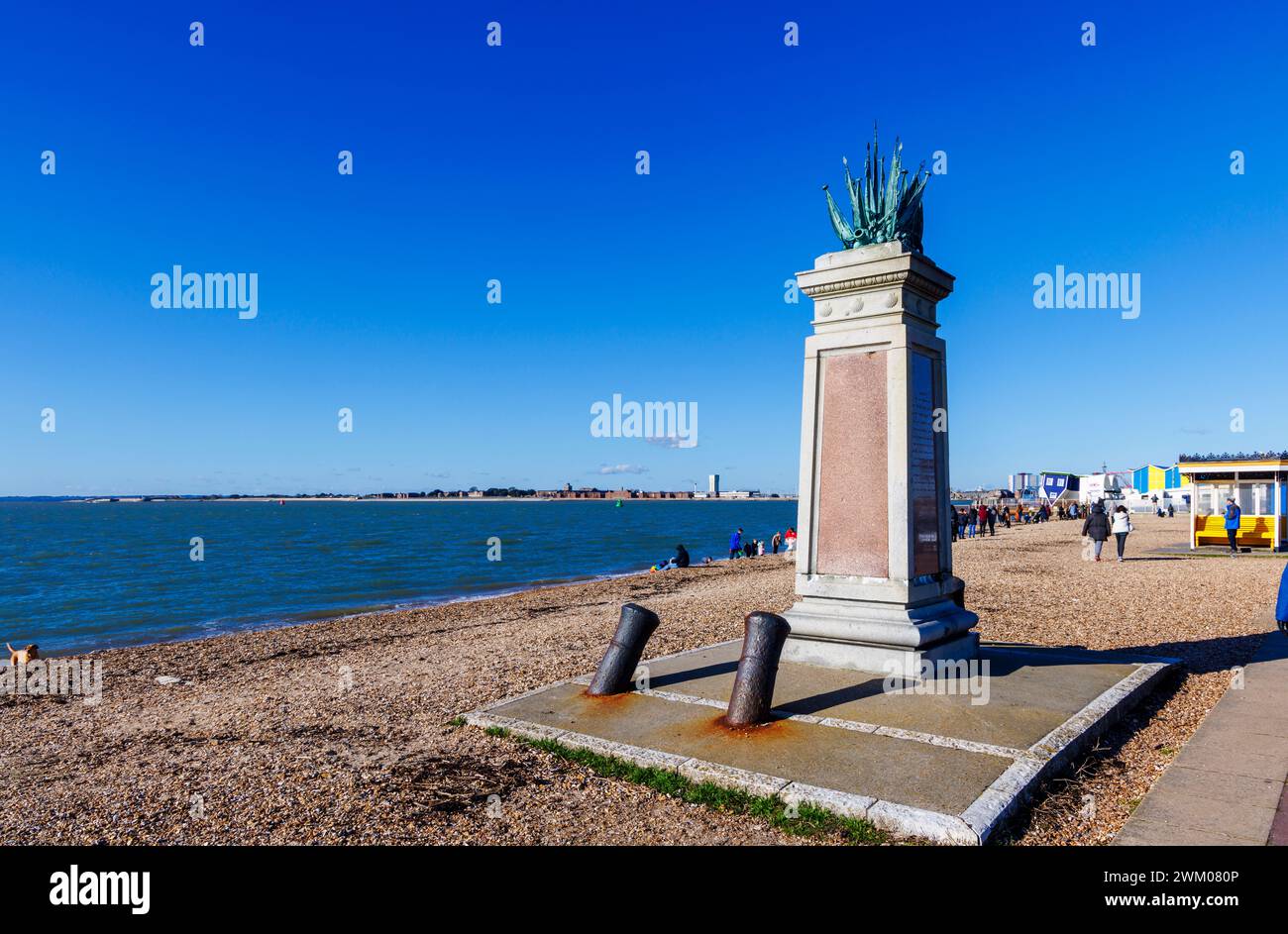 HMS Shannon Monument commémorant la mutinerie indienne à Southsea, Portsmouth, Hampshire, un lieu de villégiature sur le Solent sur la côte sud de l'Angleterre Banque D'Images