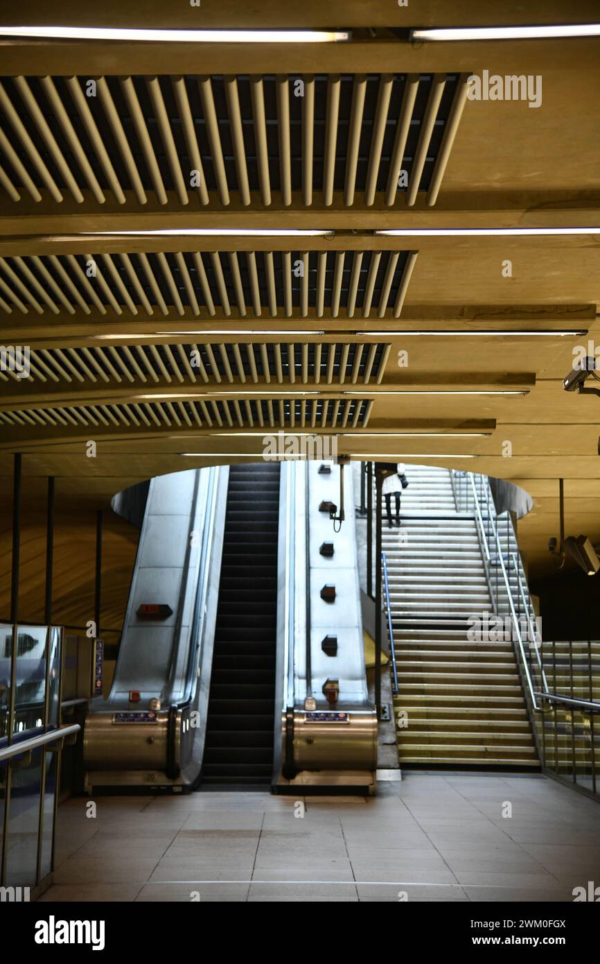 La station Canary Wharf Banque D'Images