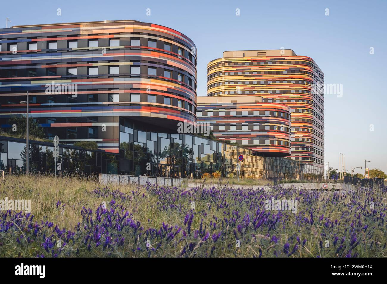 Allemagne, Hambourg, immeuble de bureaux AMT fur Umwelt au printemps Banque D'Images