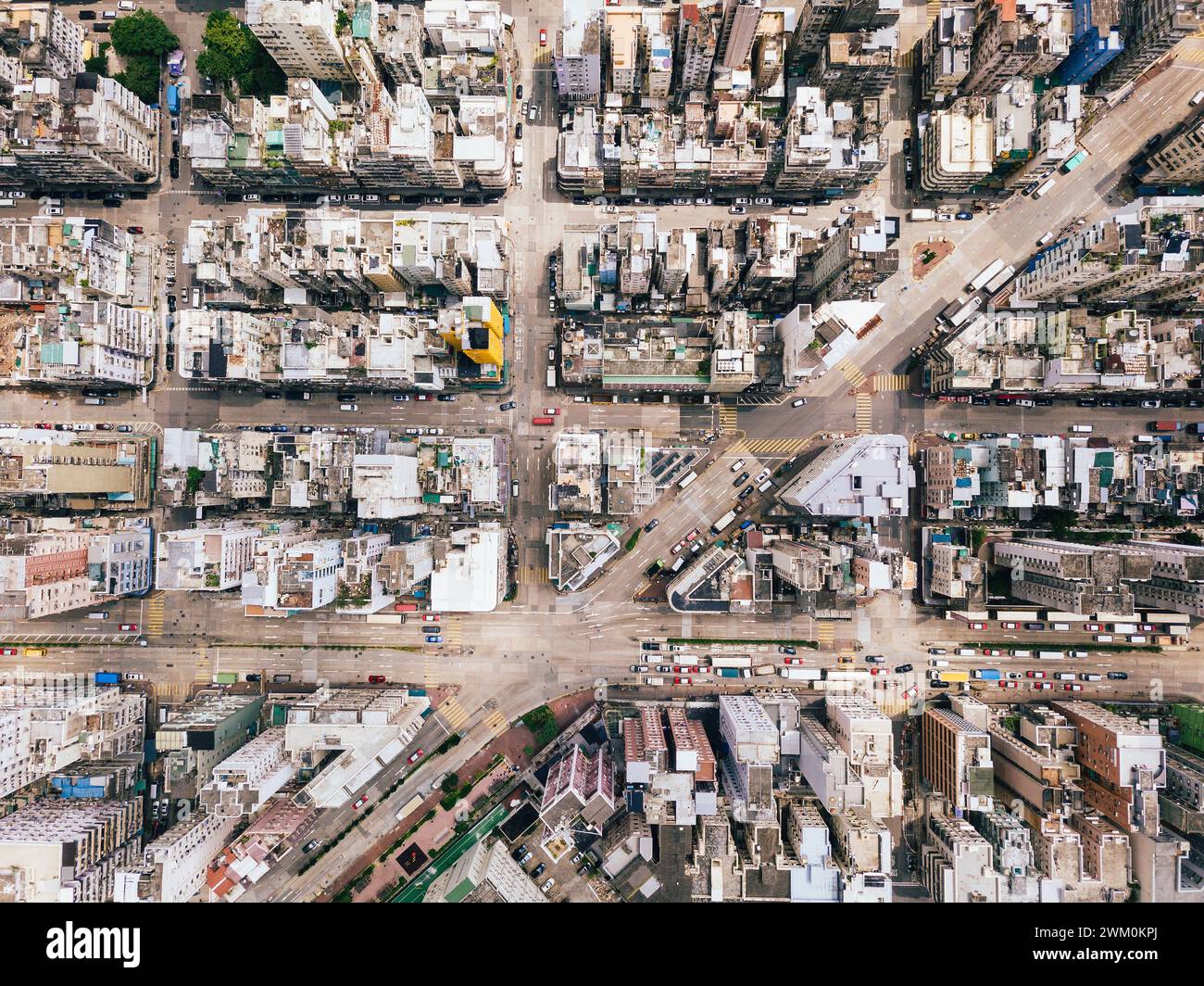 Divers bâtiments avec des rues dans la ville de Hong Kong Banque D'Images
