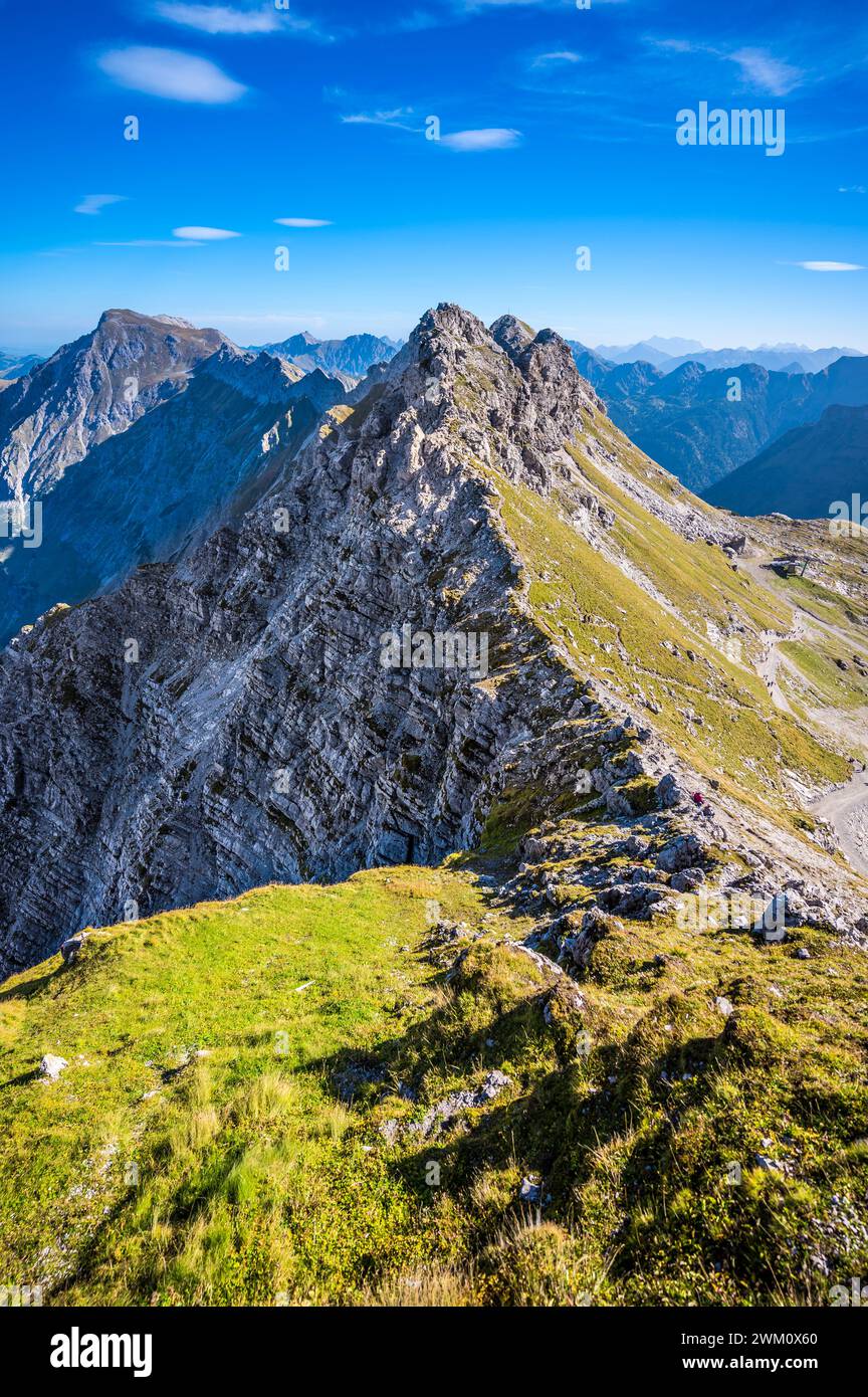 Allemagne, Bavière, Oberstdorf, montagne Nebelhorn dans les Alpes Allgau Banque D'Images