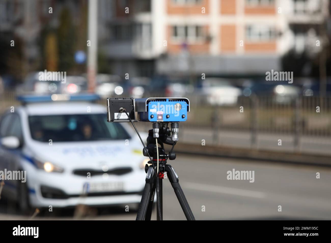 Surveillance CCTV, caméras CCTV de contrôle de la circulation routière, police de la circulation Banque D'Images